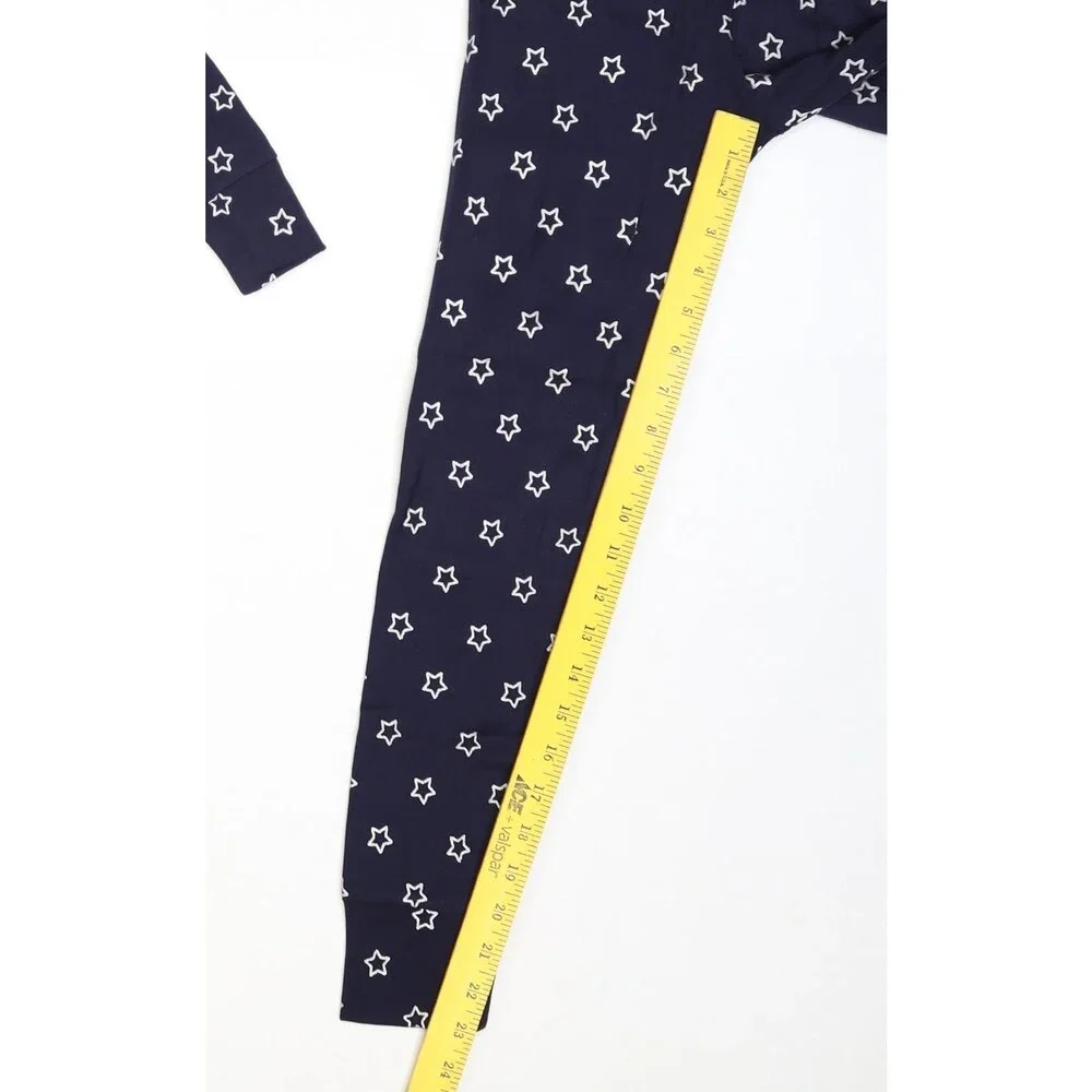 Gap Kids Pajama Set Youth Size 10 Navy Star Print Long Sleeve Shirt Pants New
